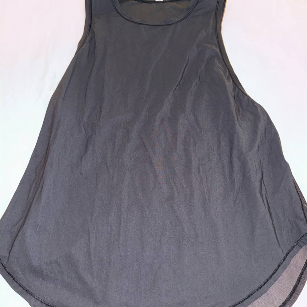 lululemon athletica Black Tank Top - split in the back with mesh material